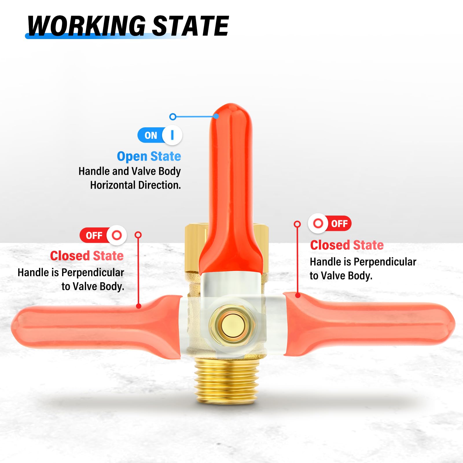 TAILONZ PNEUMATIC 1 szt. 1/4 cala mosiądz Mini zawór kulowy wyłącznik odcinający, 1/4 cala męski x żeński BSP gwint złączka do rur