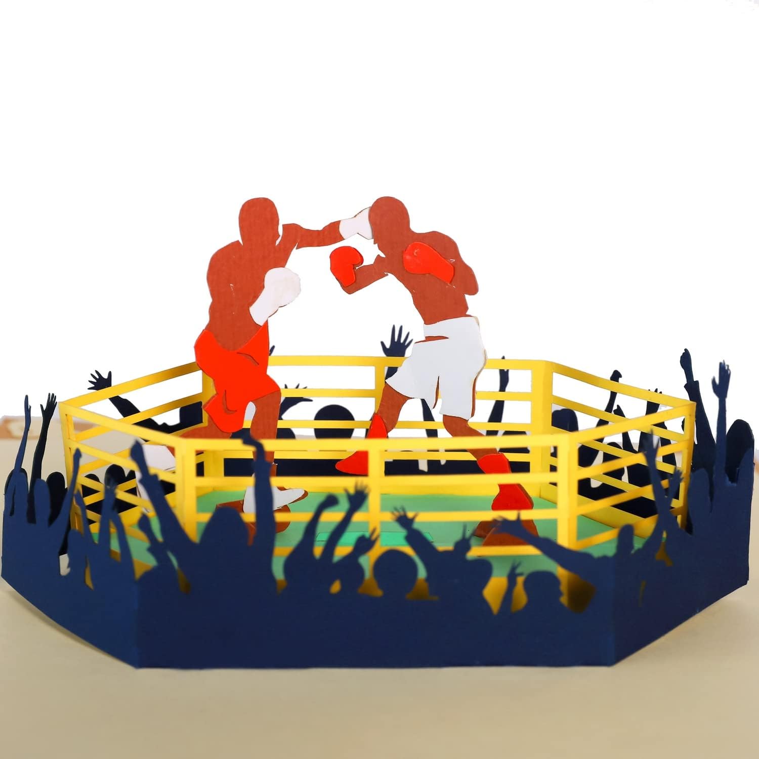 - Captivating 3D Boxing Pop Up Card - Premium Handcrafted Motivational Greeting Card - Mesmerizing Boxer Fighter Design for Father's Day, Mother's Day, Veteran's Day (Inspiring Gift)