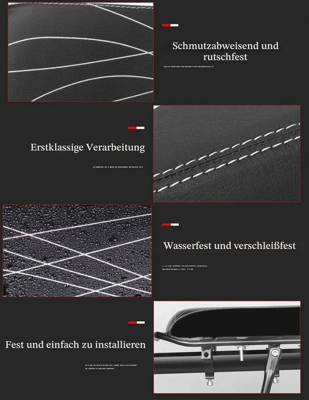 Fahrradrücksitz+Klapprad Hinten Pedal,Polstersattel mit Rückenlehne(2024 Neue verdickte Rückenlehne)