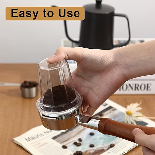 Miniatura 4 de Taza dosificadora transparente de 2008in polvo de café barista de plástico antiestático taza dosificadora de espresso taza dosificadora de olfateo