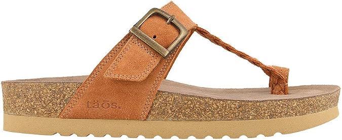 Taos Footwear Women's Hippie Clay Suede Sandal 5-5.5 M US
