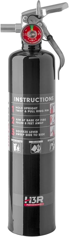 MaxOut ABC Fire Extinguisher for Vehicle, Marine & Home Safety | Car, Truck, Off-Road, UTV, RV, Boat | Refillable Dry Chemical | Mounting Bracket | UL Listed, USCG Approved | 2.5 lbs Black