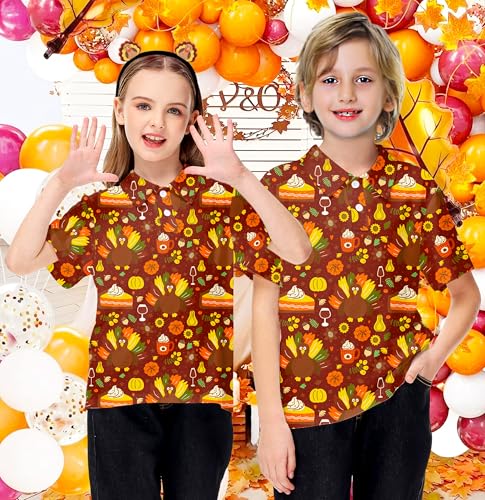 Image of AOBUTE Kids 4th of July Polo American Flag Short Sleeve Button Down Shirts Tops 3-14 Years