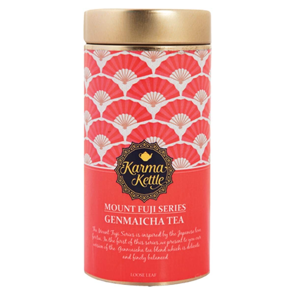 Karma Kettle Mount Fuji Genmaicha Tea - Loose Leaf Tea in Tin, 50 gm