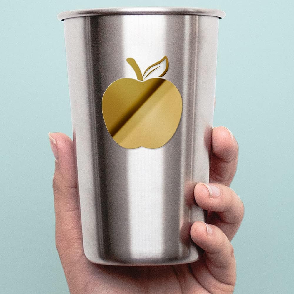 Solid Red Apple (Metallic Gold) Premium Waterproof Vinyl Decal Stickers for Laptop Phone Accessory Helmet CAR Window Mug Tuber Cup Door Wall Decoration - ANGstic0d738aGO image 5