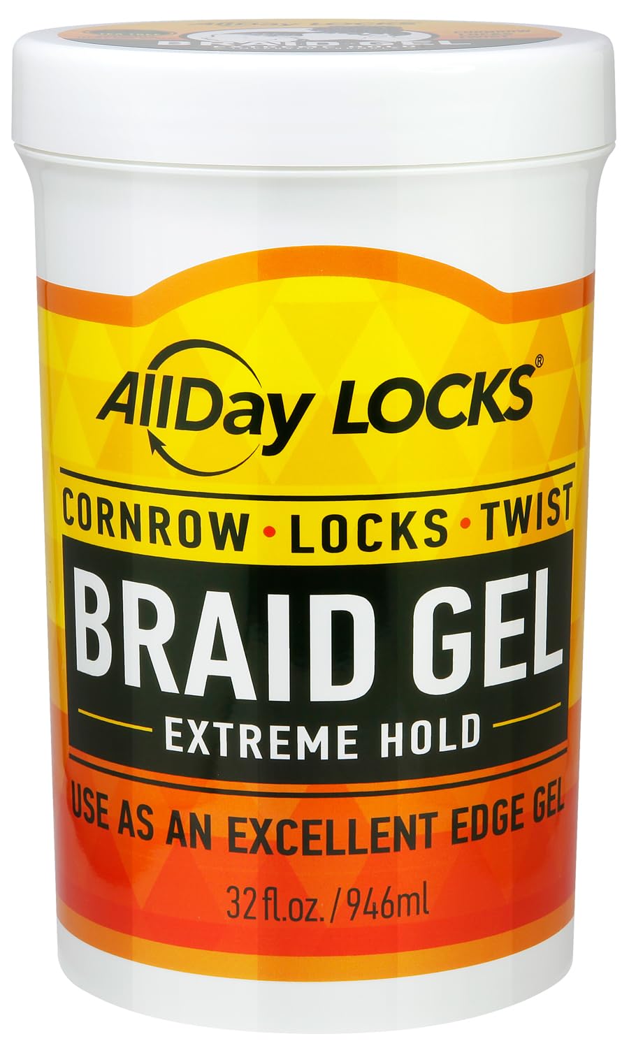 AllDay Locks Braid Gel Extreme Hold - Braiding Gel for Cornrows, Locks, & Twisting, Moisturizing Edge Control for Women and Men, Natural Formula for