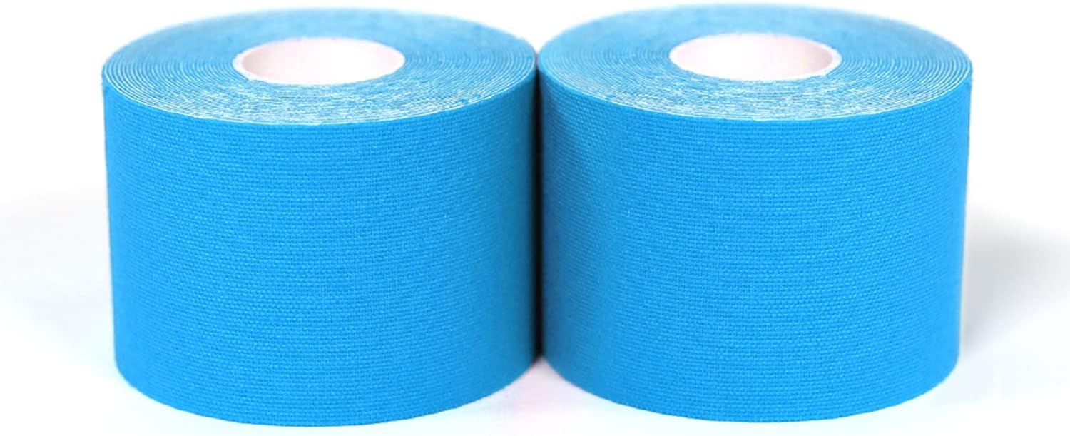 LUXIAOJUN Waterproof Kinesiology Tape (16ft Uncut Roll), Athletic Elastic Muscle Sports Tape for Pain Relief, Muscles, Knees & Shoulders (Blue, 2 Rolls) : Health & Household