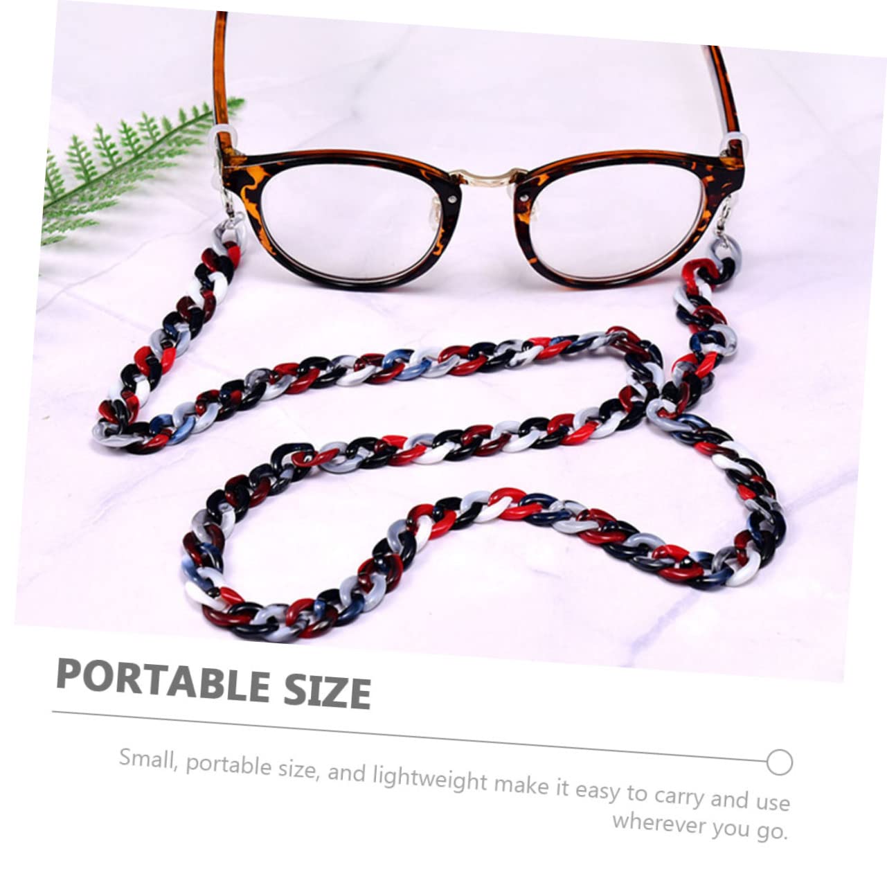 2 Piezas cadena de gafas collar de cuentas cordón para gafas de lectura necklace titular de collar de anteojos para mujer cordones de anteojos para mujer carey Marco de los lentes