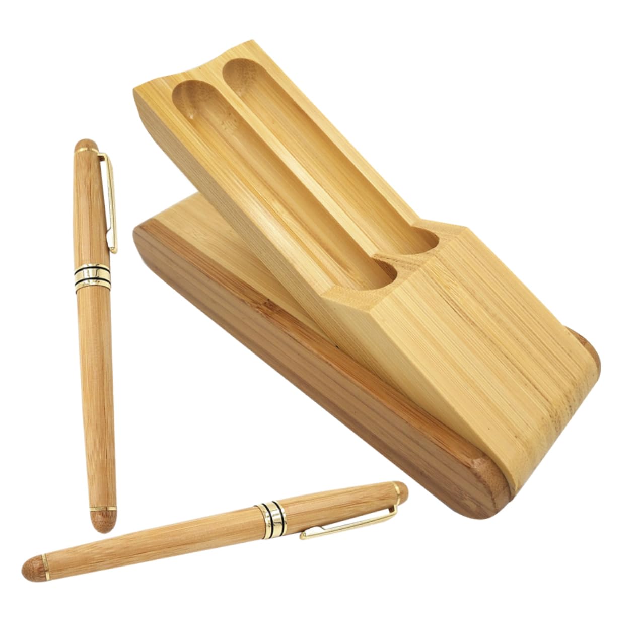 4 Sätze Stift-set Büro Stift Schreibstift Tragbare Signierstifte Etui Füllfederhalter Für Kalligrafie Kalligraphie-übungsstift Tintenstift Reisestift Bambus Brown