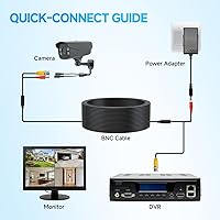 Vista 6 de Cables de alimentación de video BNC todo en uno de 100 pies/98.4 ft, cables de cámara de vigilancia de extensión BNC para sistemas CCTV DVR NVR