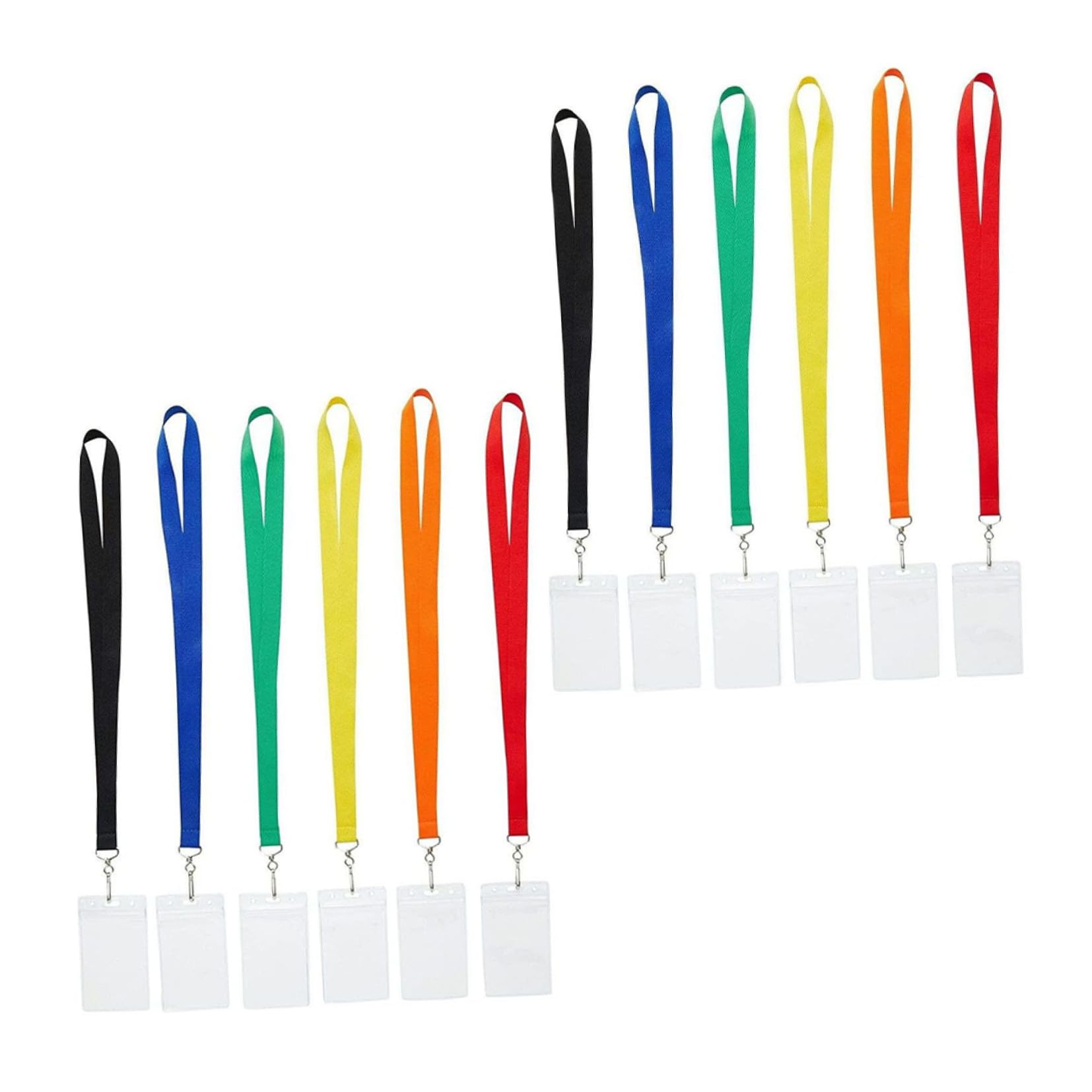 SHINEOFI 2sets Portabadge Trasparenti Con Laccetto Per Id Cinghie Resistente e Pratiche Per Scuole Uffici e Colori