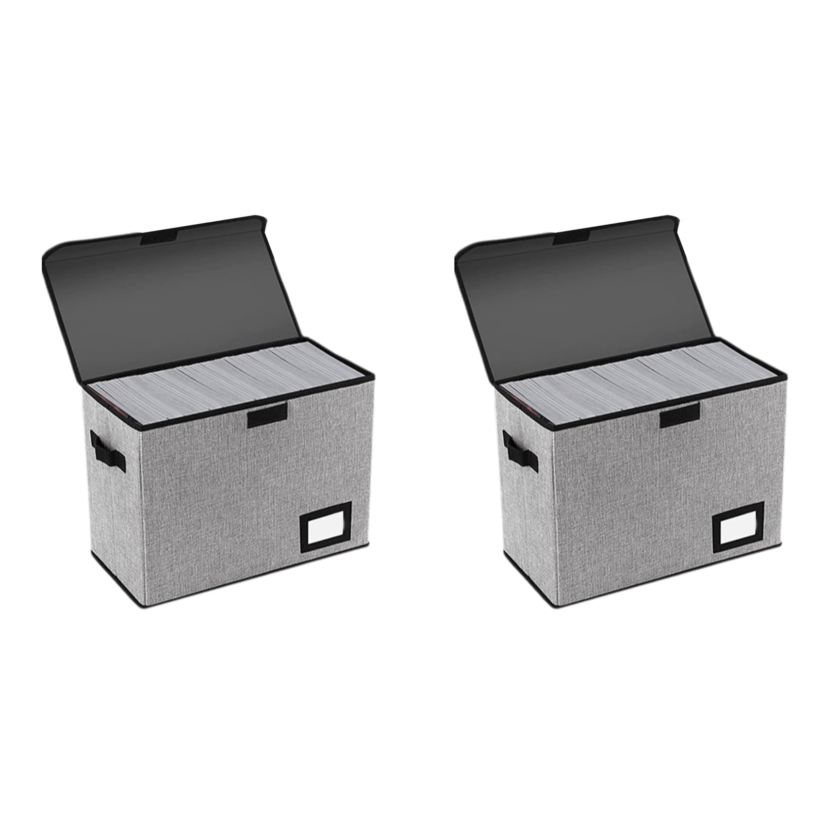Hndhbfgrt 2X Comic Book Storage Boxes, Back to School Fold Comic Short Box Case with Lid, Book Bin Container Holds 150 Comics Gray
