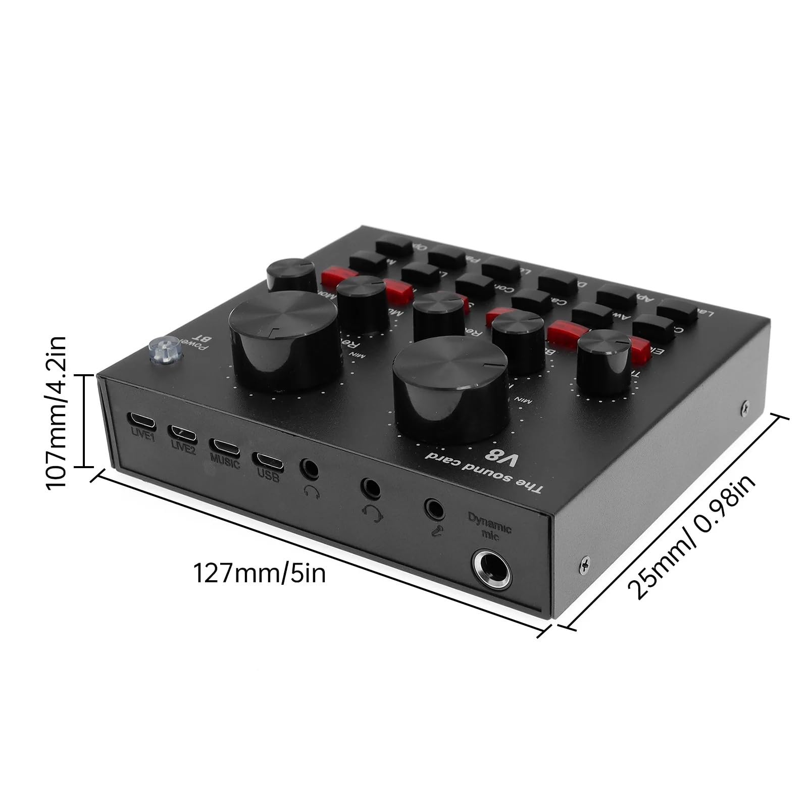 Mixer audio HD V8 Scheda esterna USB Cuffie Microfono Trasmissione live personale Webcast for telefono cellulare Computer PC Dj per DJ professionisti(V8S)