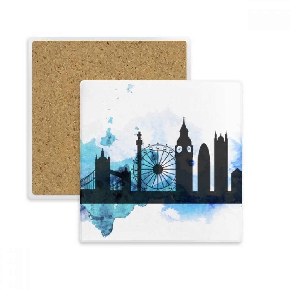 Dessous de verre mug Angleterre en pierre carrée absorbante pour table et bureau