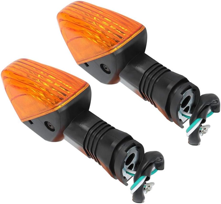 Akozon Klr 650 Turn Signals-Turn Light 2PCS Motorcycle Modification Accessories Turn Lamp for KAWASAKI NINJA ZX-6R 636 600 ZX-6RR KLE 500 KLE 650 VERSYS KLR 650 Z750S(Black+Yellow)
