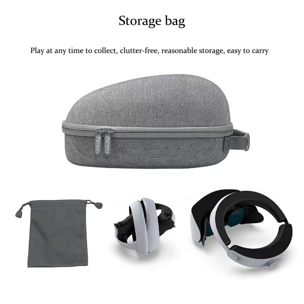 Funda de Transporte para PS VR2 – Funda de Mano rígida de EVA portátil con Cubierta Protectora de Lente para PlayStation VR2 Accesorios de Juego, para Viajes y Almacenamiento en el hogar, Gray,