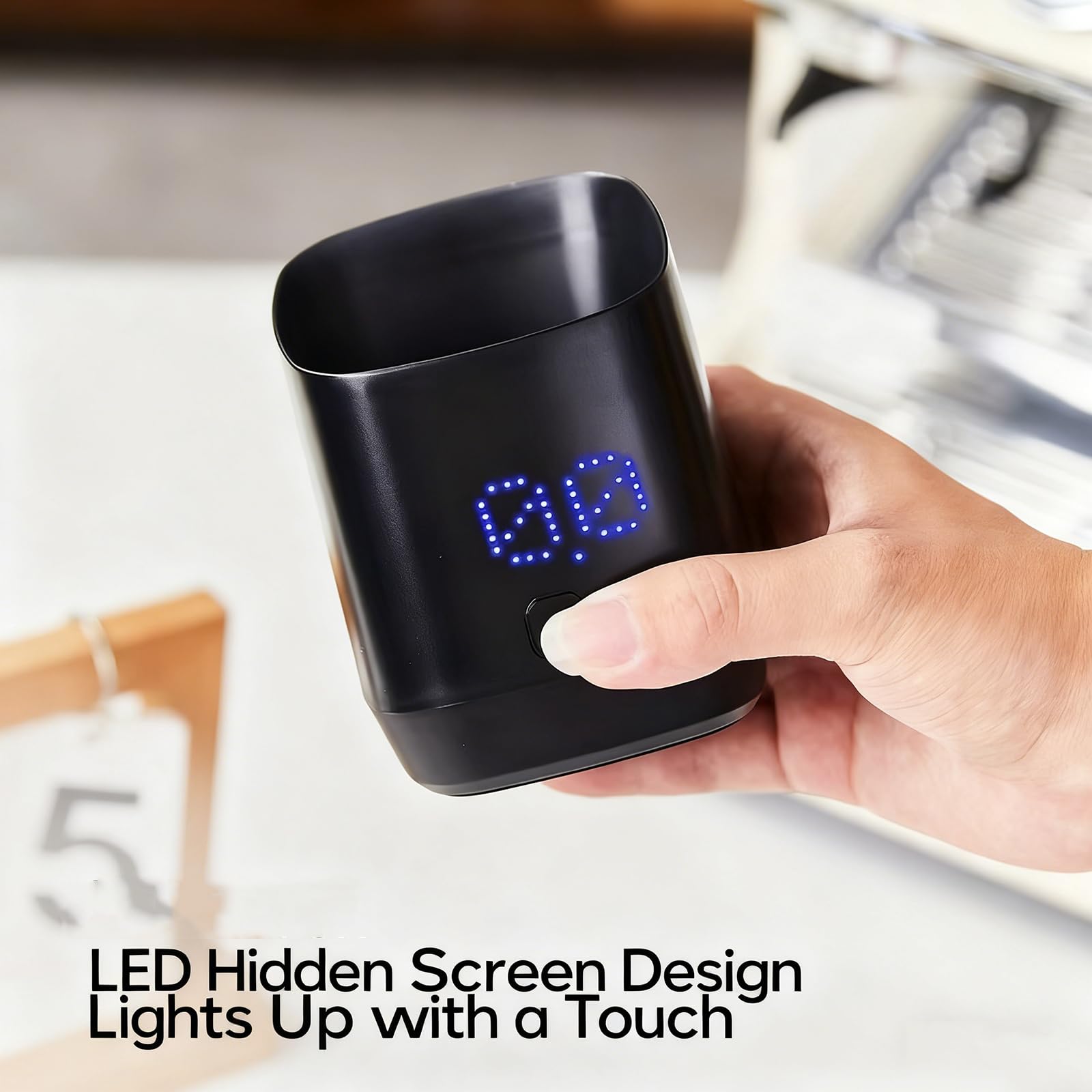 Bilancia digitale da caffè con display a LED, scala dosatrice digitale per caffè, ricaricabile USB-C, alta precisione 0,1 g, capacità 500 g, per caffè fatto a mano e uso in cucina
