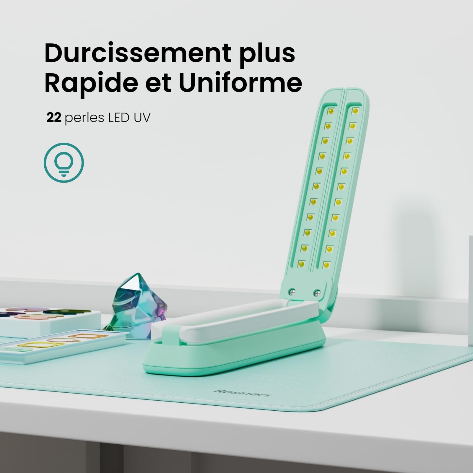 Kizaten 2 Lampes UV Durcissement Résine 48W - Pliables, Minuterie, DIY Bijoux
