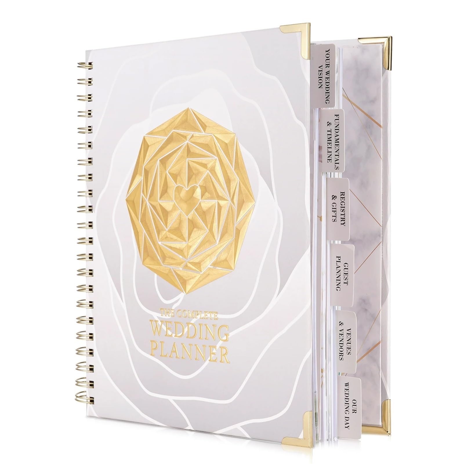 Hochzeitsplanungsbuch 1 stücke Hochzeitsplaner Hardcover Doppelspule Hochzeitsorganisator Buch Florales Hochzeitstagebuch Verlobungsgeschenk Buch Braut Autogrammalbum Für Hochzeiten, Jahrestage