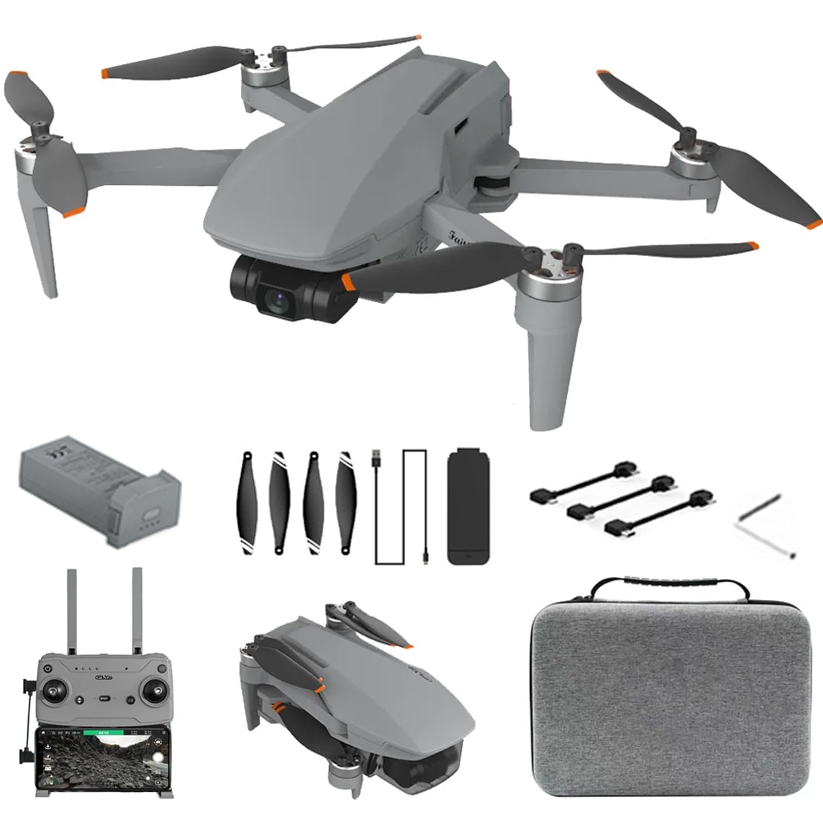Mini dron 4K profesjonalny z kamerą HD 3-osiowy gimbal 5G Wi-Fi Składany bezszczotkowy silnik GPS Dron RC quadcopter z funkcją automatycznego powrotu dla dzieci, dorosłych,1 battery