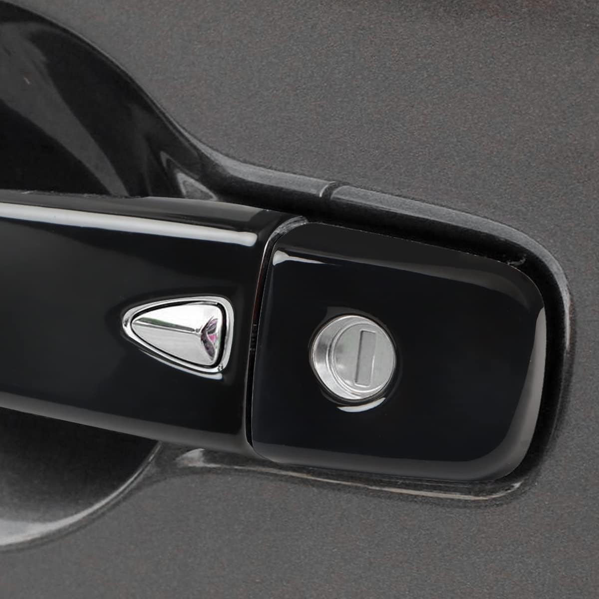 Car Door Handle Cover Compatible for 2015-2022 2023 2024 Nissan Murano Accessories for 2016-2022 2023 Maxima for Nissan Kicks 2017-2024 Black Door Handle Ptetector Smart Key Holes Glossy Black