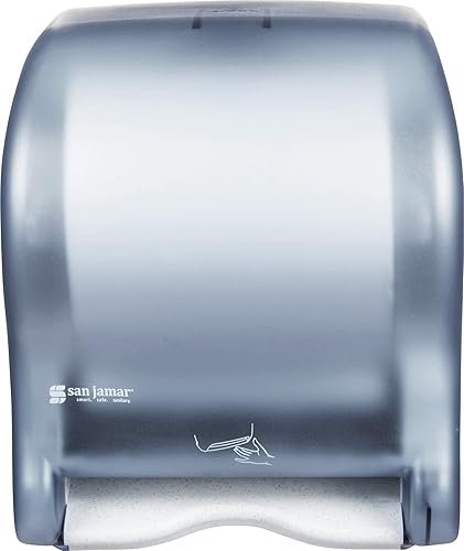 Miniatura 4 de San Jamar Dispensador electrónico de toallas de papel para dispensación automática de toallas manos libres en baños, Smart Essence Classic, azul