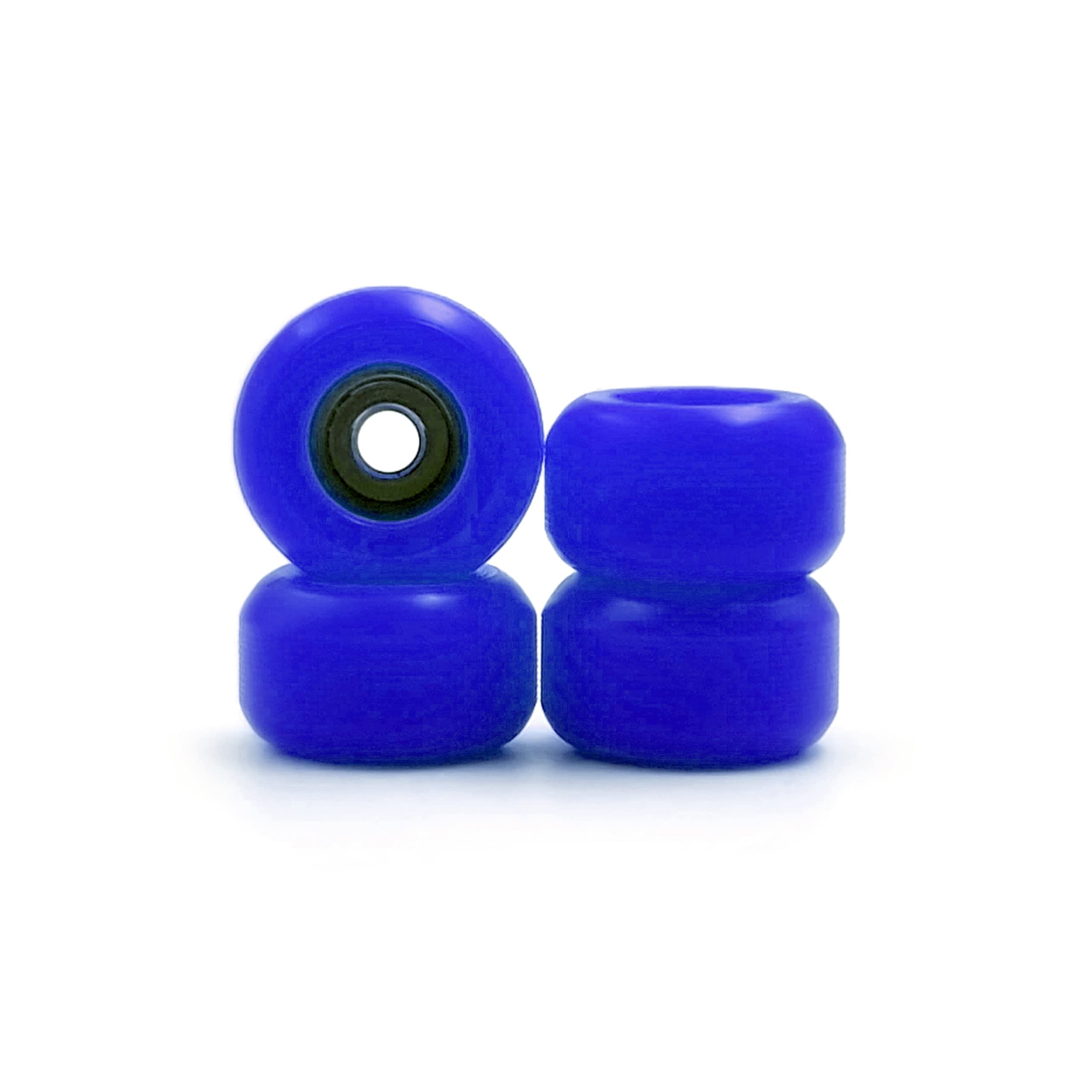 SPITBOARDS Fingerboard Bearing Wheels, CNC Polyurethane, Set of 4 Finger Skate Wheels (Blue)