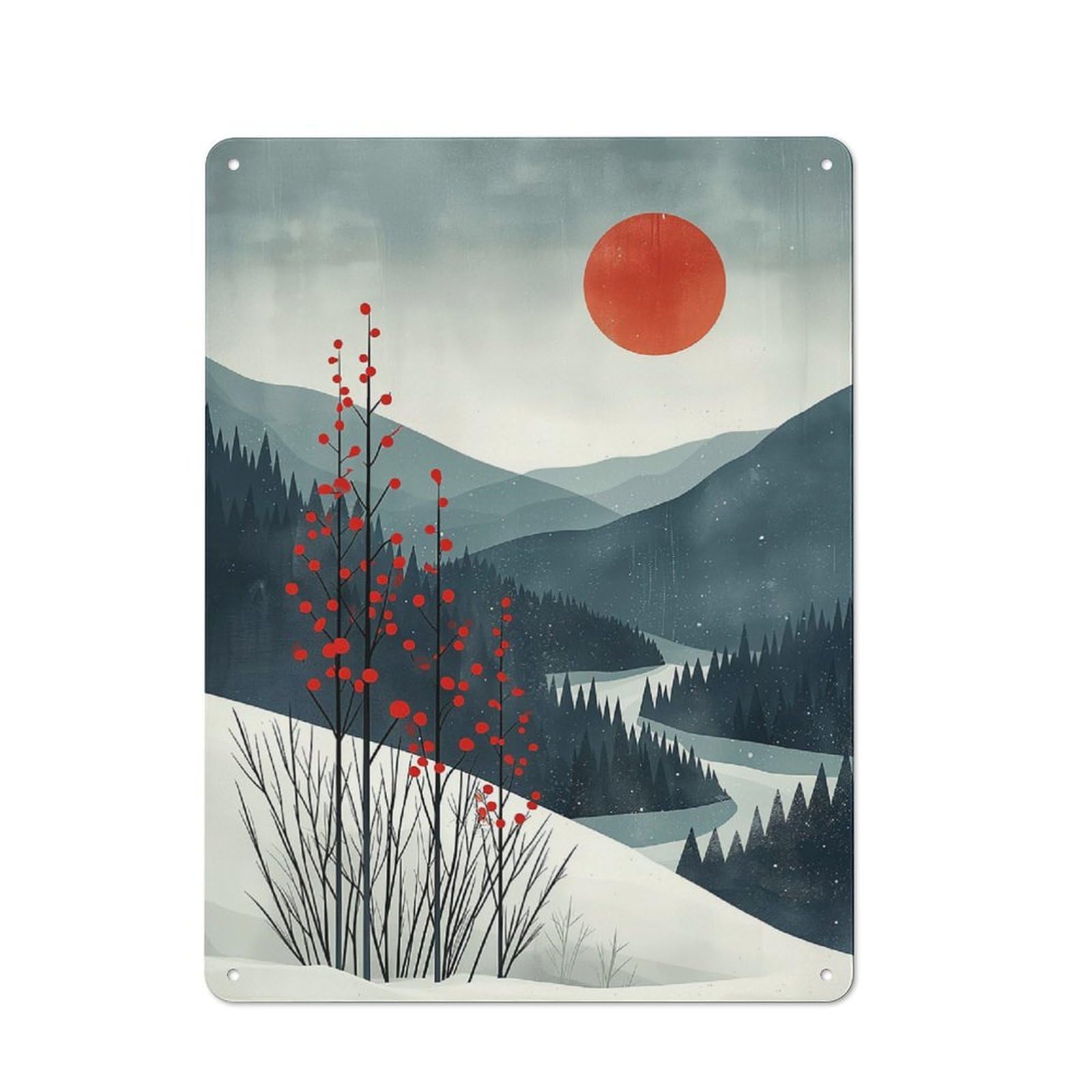 Junmoney Tranquil Nordic Canvas Vintage Tin Sign 40X30cm With For Man Cave Or Games Room, For Games Room Collectors