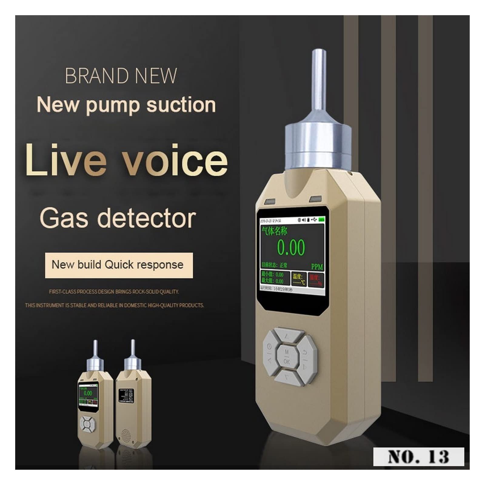 Gaswarngerät, Gasdetektor O3-Detektor Ozonpumpgasleckdetektor Ozonmonitor mit Alarmsystem Gasanalysator Professioneller Gassensor(100ppm)