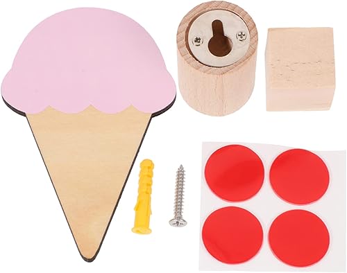 Miniatura 1 de 1 juego de gancho de helado para colgar decoración de pared para niños, perchas de madera para colgar en la pared, perchero creativo, gancho de