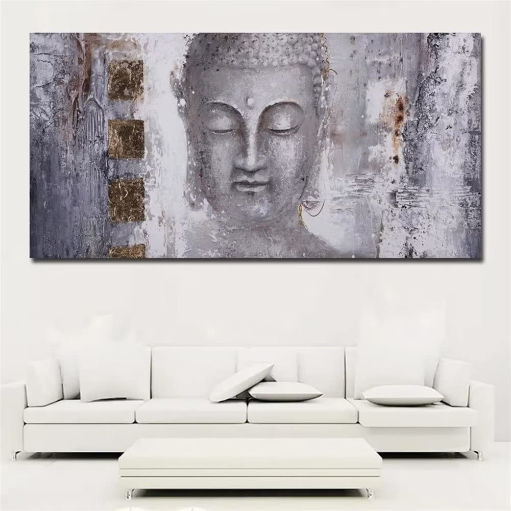 DIY Kit de Pintura Diamante,Estatua de piedra zen 5D Bricolaje Diamond Painting Kit Completo Square Diamantes Bordado Punto de Cruz Pintura de Diamantes para Adultos Decor Pared Hogar 60x120cm F18