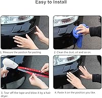 Vista 5 de Paquete de 4 tiras protectoras de parachoques de automóvil, protector de parachoques delantero y trasero para tiras anticolisión, protector Negro