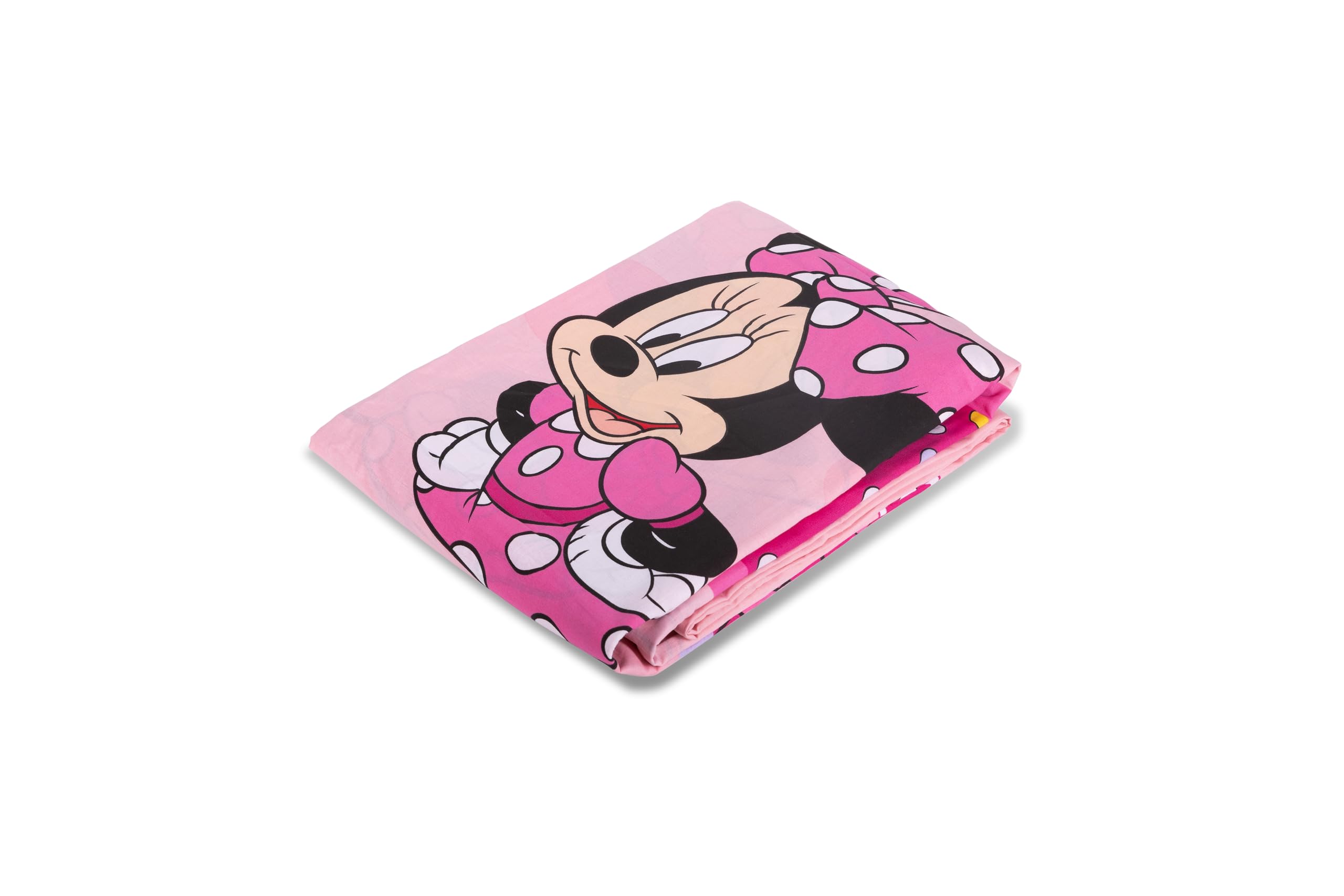 Minnie Mouse, Set Lenzuolo Letto Singolo, Completo Letto Singolo Disney, Lenzuolo Sopra, Lenzuolo Con Angoli, Federa, Rosa,Disney, 100% Cotone, Prodotto Ufficiale
