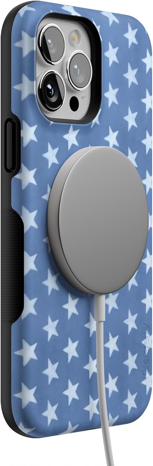 Casely iPhone 13 Pro Max Case | Coastal Blues | Denim Stars | Bold Protective Design | Compatible with MagSafe