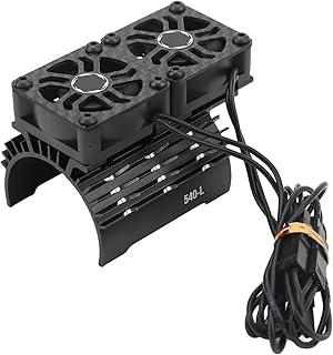 Alomejor RC Motor Fan Cooling Heatsink, Plastic 263mm Extension Cable 36mm RC Motor Heatsink Cover for Replacement (Black)