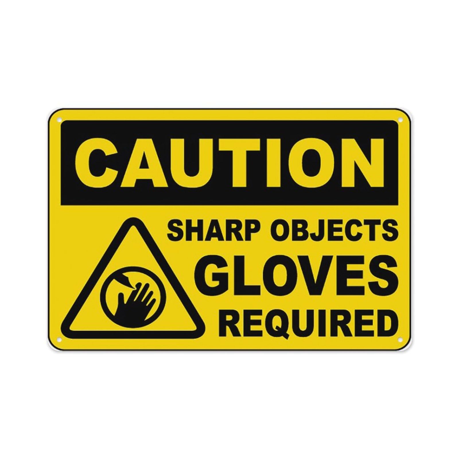 peiyeety Gloves Required Sign Aluminum Tin Warning Signs For Home Outdoor Garden 8X12 Inches