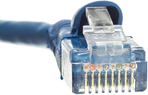 Miniatura 6 de Paquete de 2 cables de conexión Ethernet Cat5e, SnaglessMoldeado Bota 35 pies, azul, CNE474347