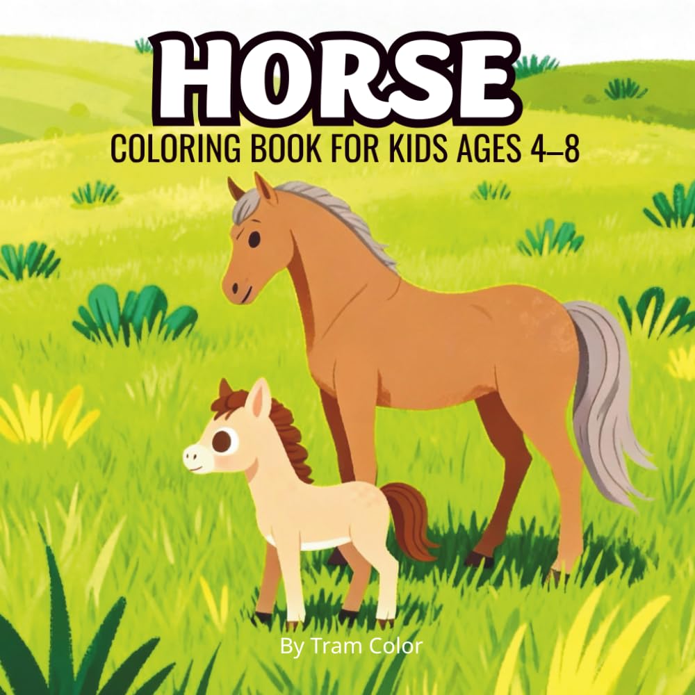 Horse Coloring Book for Kids Ages 4–8