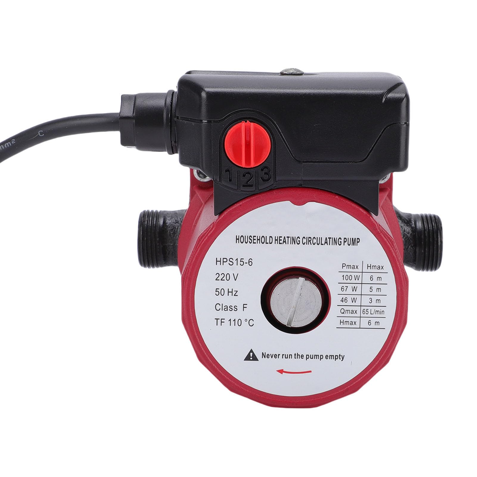 Pompa di ricircolo acqua calda 65 l/min 46 W 67 W 100 W Pompa di circolazione schermata a 3 velocità per di riscaldamento NPT Tubo da 1 pollice Giunto da 3/4 pollici
