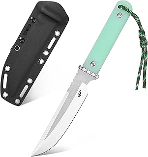 Eafengrow EF123 Fixed Blade Knife 14c28n Steel Blade G10 Handle Fixed Knife for Outdoor Camping Hunting Survival Tool Knives with Kydex Sheaths(Jade) - Eafengrow