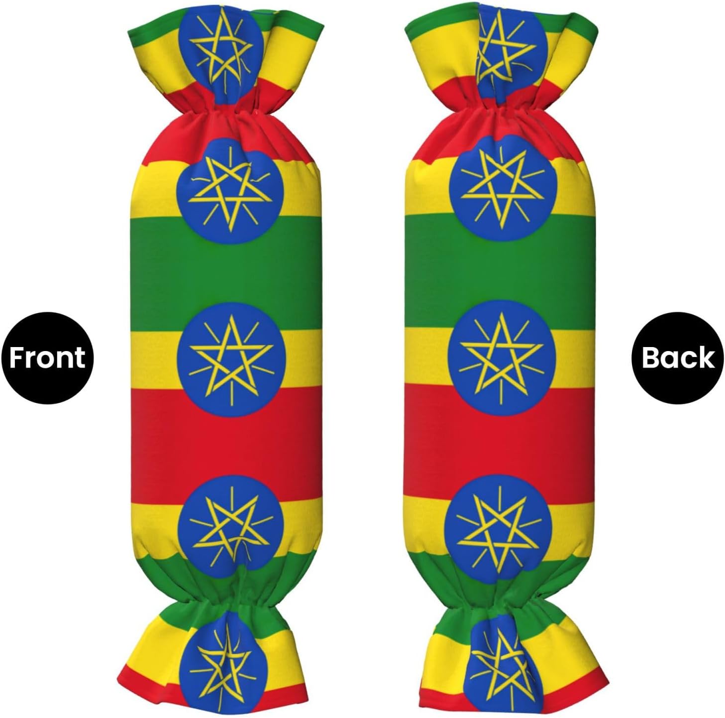 Flag of Ethiopia Print Soft Candy Cylindrical Pillow Comfortable Plush Candy Pillow, 24.4 X 9.8 Inches