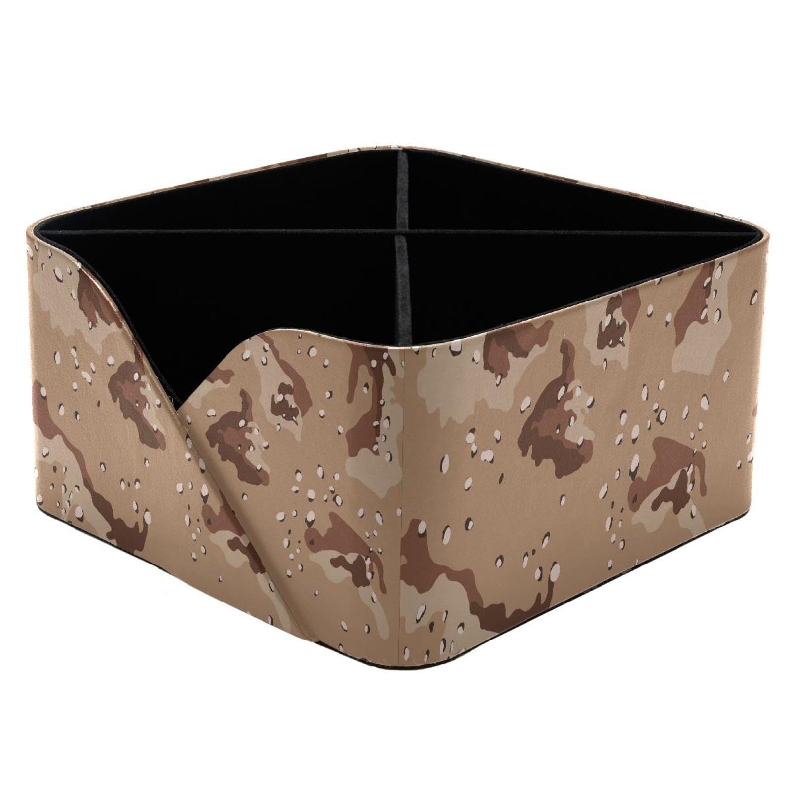 KengjuTesu Camouflage Leopard Desktop Organizer Pen Holder, Rectangular Pencil Cup for Office, Study and Makeup Stations