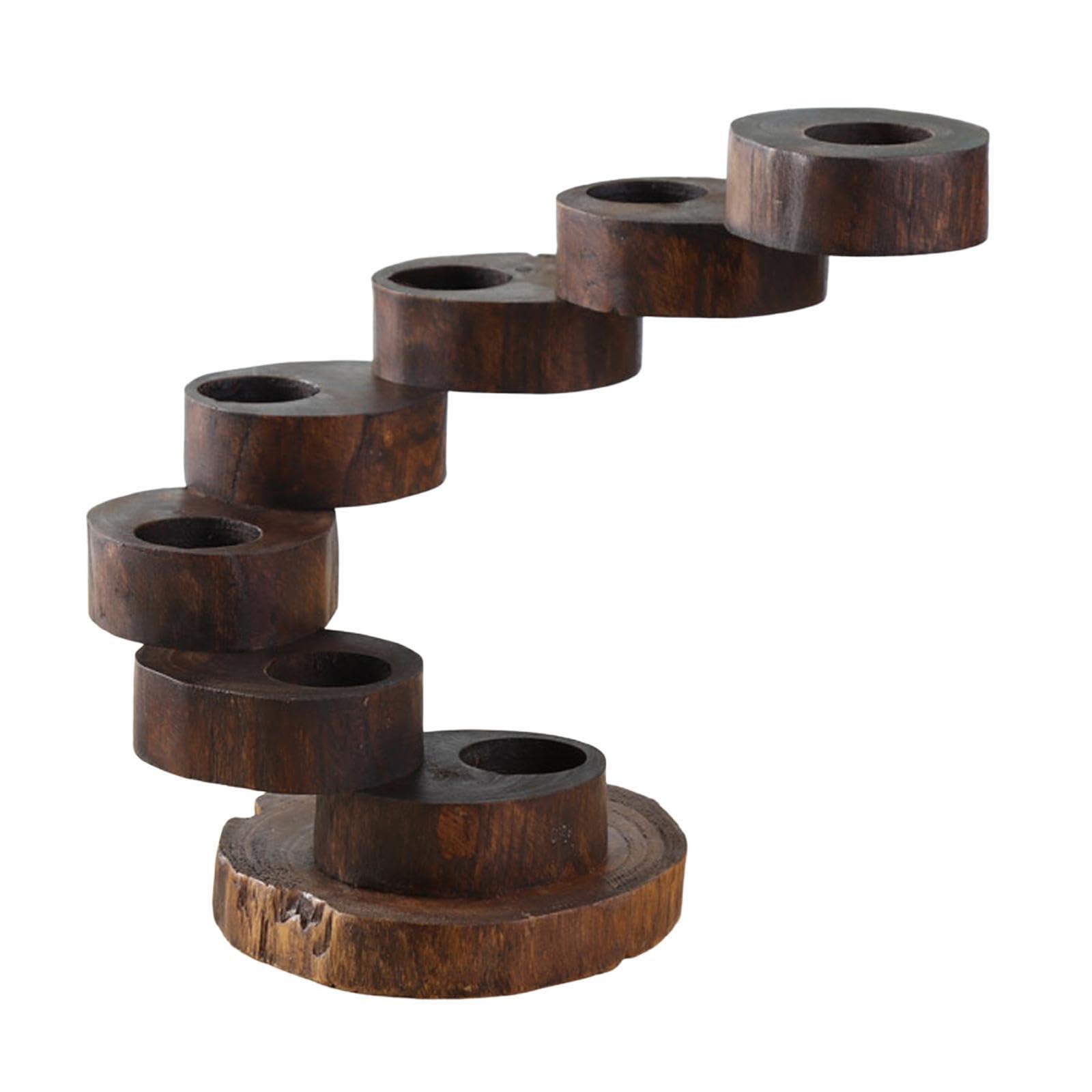 Portacandele Tealight in legno rustico che aggiunge calore agli eventi. Portacandele Tealight in legno Per unico che crea atmosfera. Centrotavola da