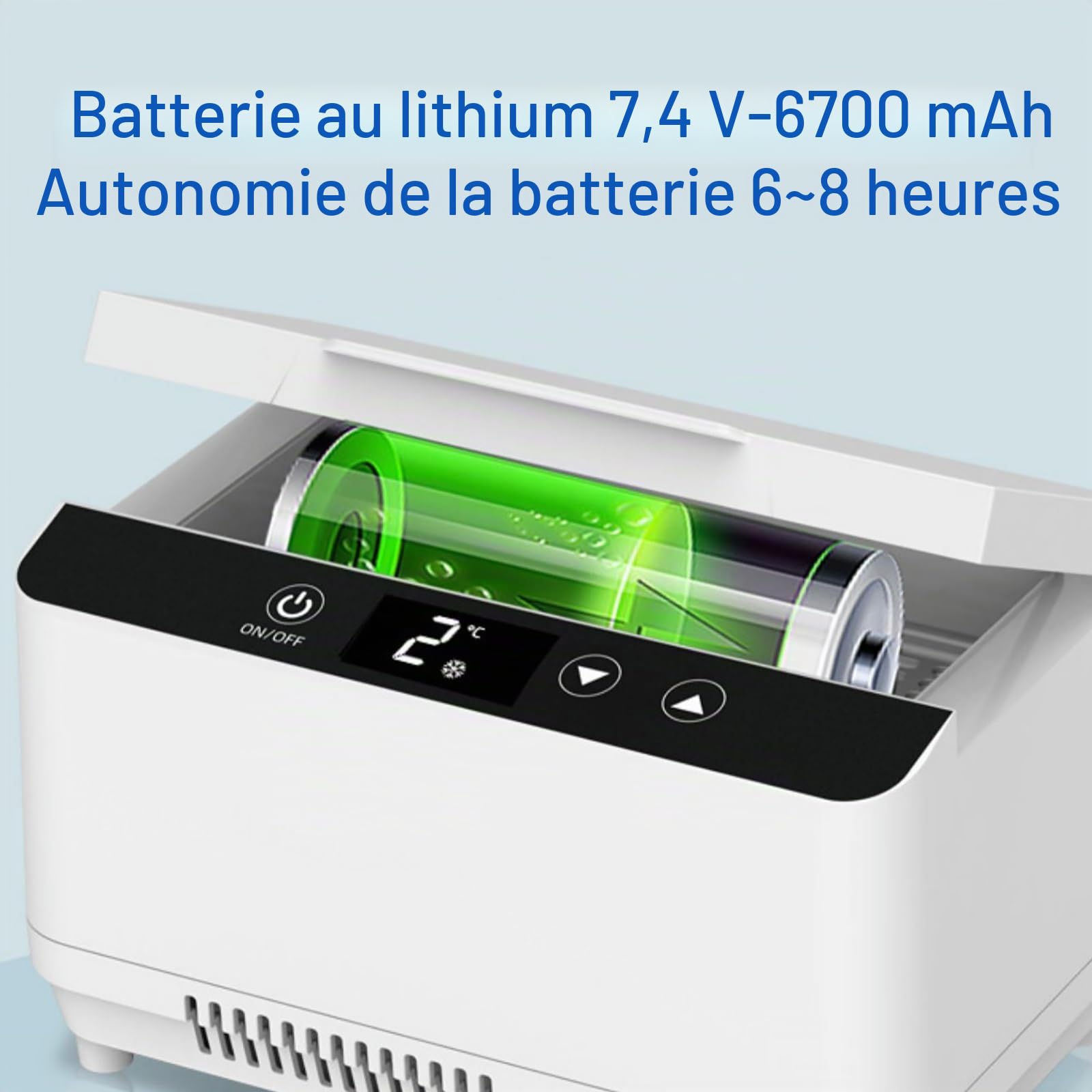 Mini Frigo Medical et Refroidisseur d'insuline Haute Capacité pour Voiture, Trousse à Insuline, Réfrigérateurs à Insuline Portables, Voyage, Maison en Plein Air (Size : Lithium Battery x 2)