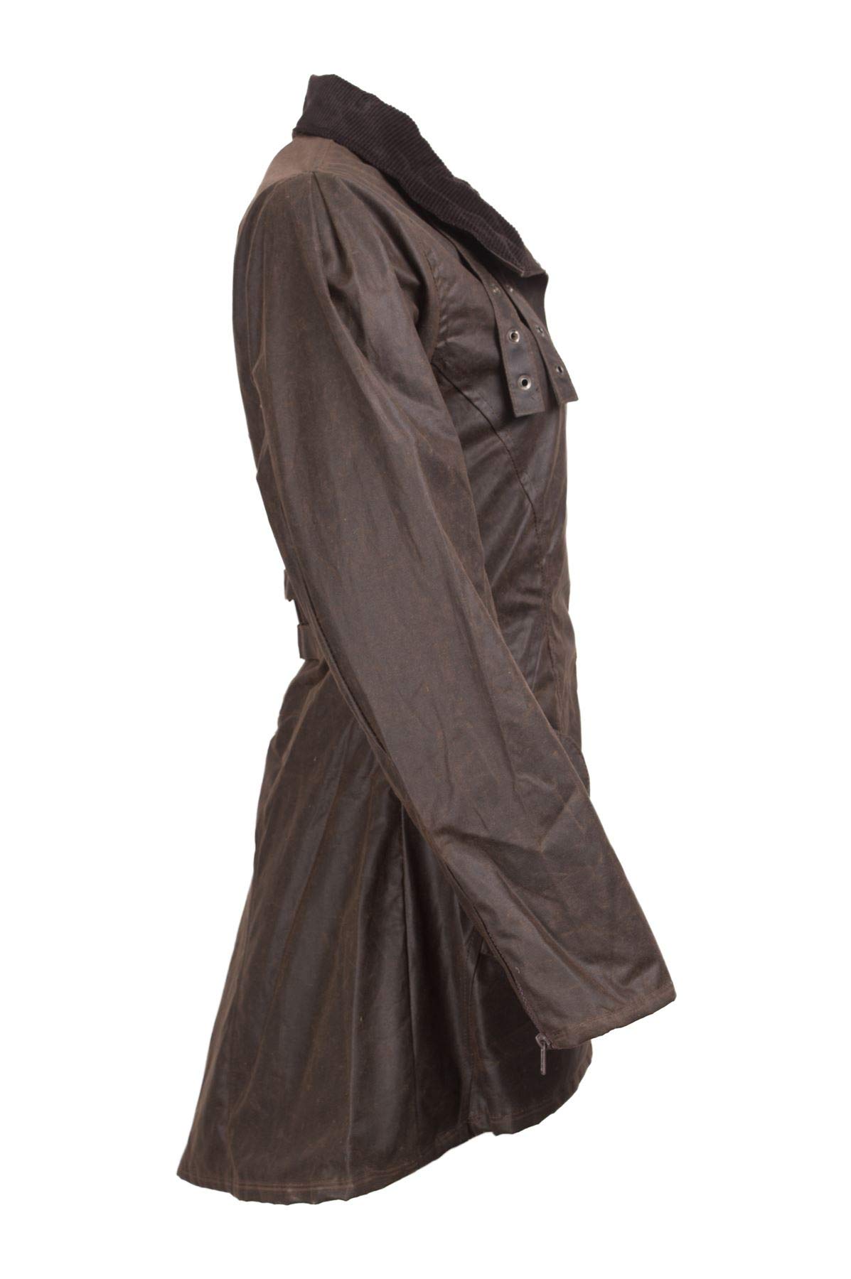 WALKER AND HAWKES Katrina - Damen Outdoor-Jacke mit 3/4-Länge - 100% gewachste Baumwolle - Braun