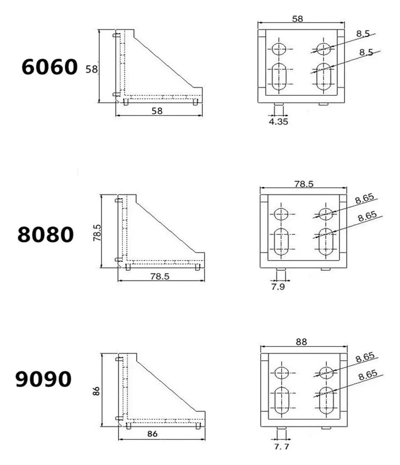Profilo in alluminio da 20/30/40/60 mm, confezione da 5 per progetti fai da te, costruzione, cornici e supporti personalizzati, resistente e leggero, versatile finitura argento