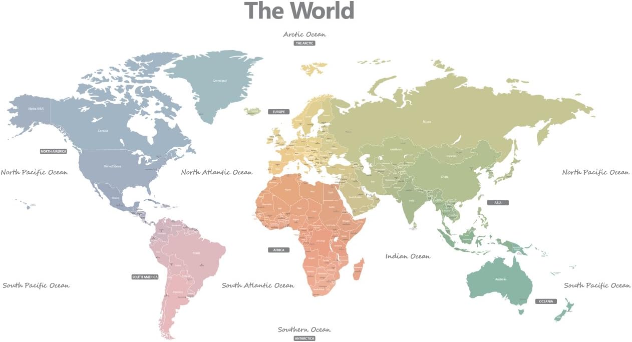 mappa del mondo per il muro