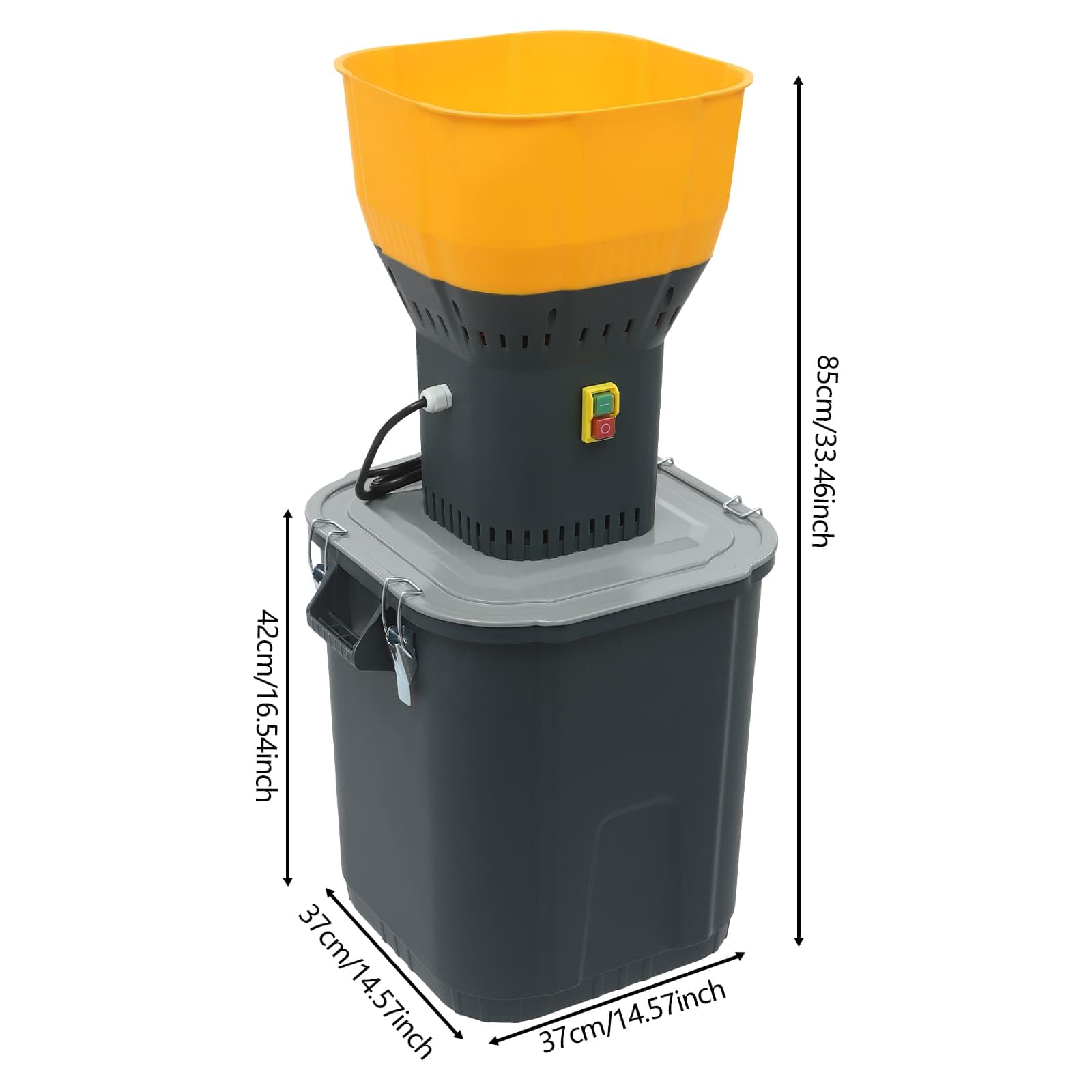 Moulin à Céréales Électrique Agricole 1300W, Réservoir 45L, avec 5 Tamis, 400 kg/H, pour Blé, Orge, Maïs, Épices