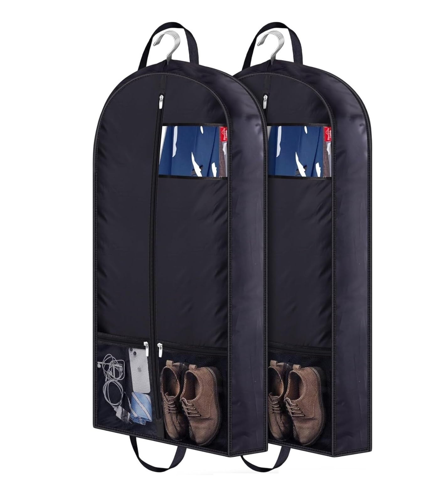 Portatrajes Funda Traje 2 Uds Bolsas De Ropa Con Refuerzos De 5 ''bolsa De Traje Armario Almacenamiento Cubierta De Traje Bolsa De Ropa Colgante Para Abrigos Chaquetas Camisas Funda Ropa Portatrajes V