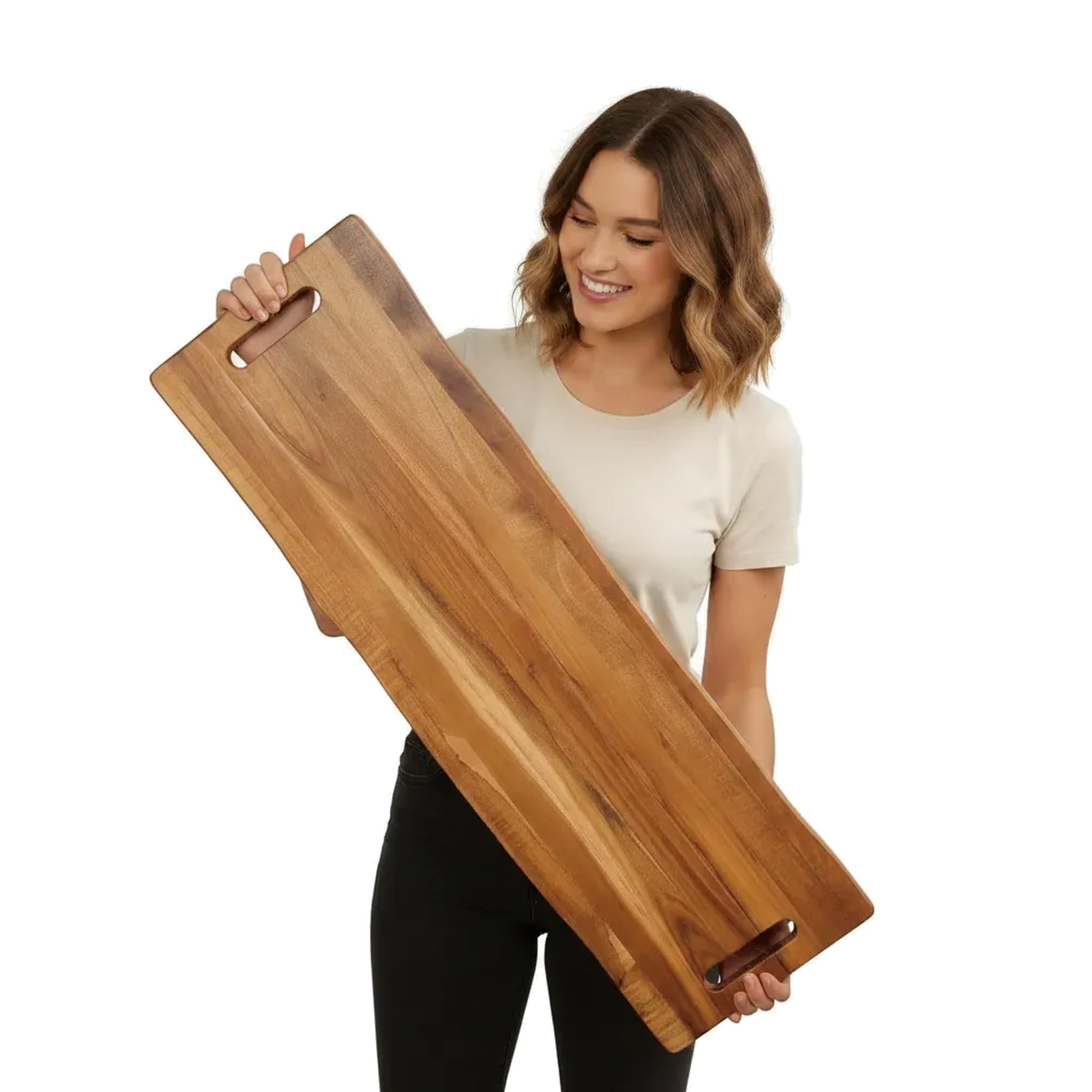 Tabla de Servir XXL 91,5 cm Madera de Acacia – Quesos y Charcutería